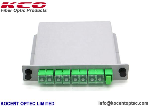 Green 1*8 Fiber Optic Splitter LGX PLC 0.3m Length For Rack Mountable Terminal Box