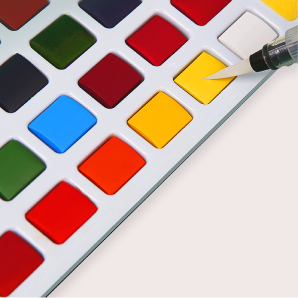 14Colours OEM high quality kids drawing water-based solid transparent watercolor painting set