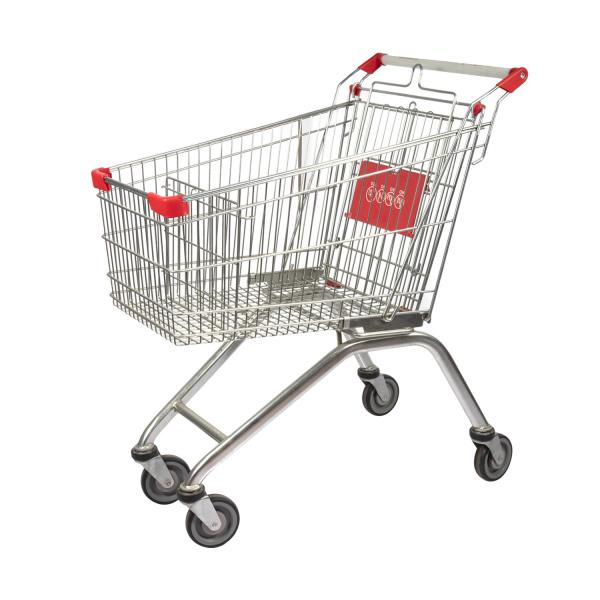 Zinc Carbon Steel Q195 Shop Shopping Trolley 80L European Style