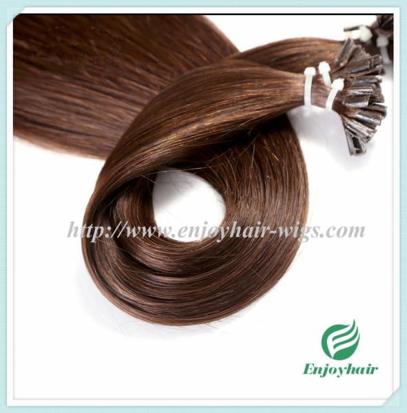 Nail U-Tip Hair 10-28 100s/pack 4# color Straight Human Hair Brazilian hair extension