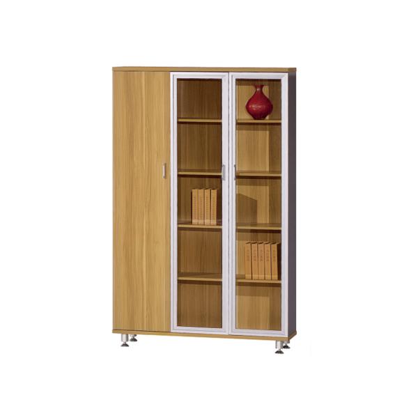 2.0m Height Wooden Office File Cabinets Two Glass Door Design Closing Quietly