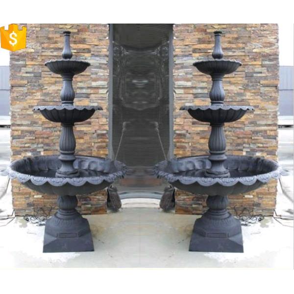 Фонтан каменной стены литого железа яруса частей 3 утюга Орнаментал сада на открытом воздухе