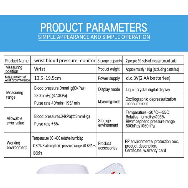 Digital Blood Pressure Monitor Upper Arm Tonometer Portable Automatic Blood Pressure Meter