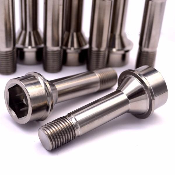 Light Weight Colorful Gr.5 Titanium Alloy Lug Bolts For Racing Car Bolt Taper Head Bolt M14 X 1.5