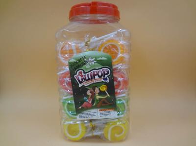 Baixo pirulito da forma redonda do cal embalado no frasco/pirulito sortido do sabor do fruto para crianças com preço barato
