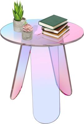 Nordic Colorful Rainbow Custom Acrylic Furniture Acrylic Side Table Round Coffee Table