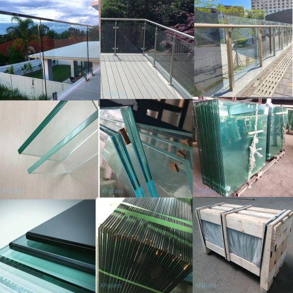 Barandilla de barandilla de vidrio templado transparente y incoloro, barandilla de barandilla de balcón de vidrio de tamaño personalizado