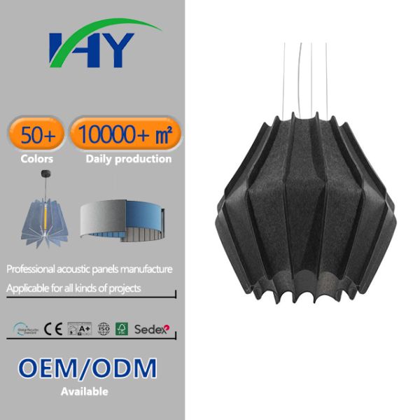 Modern DIY Acoustic Ceiling Lights Eco Friendly PET Sound Absorbing Light