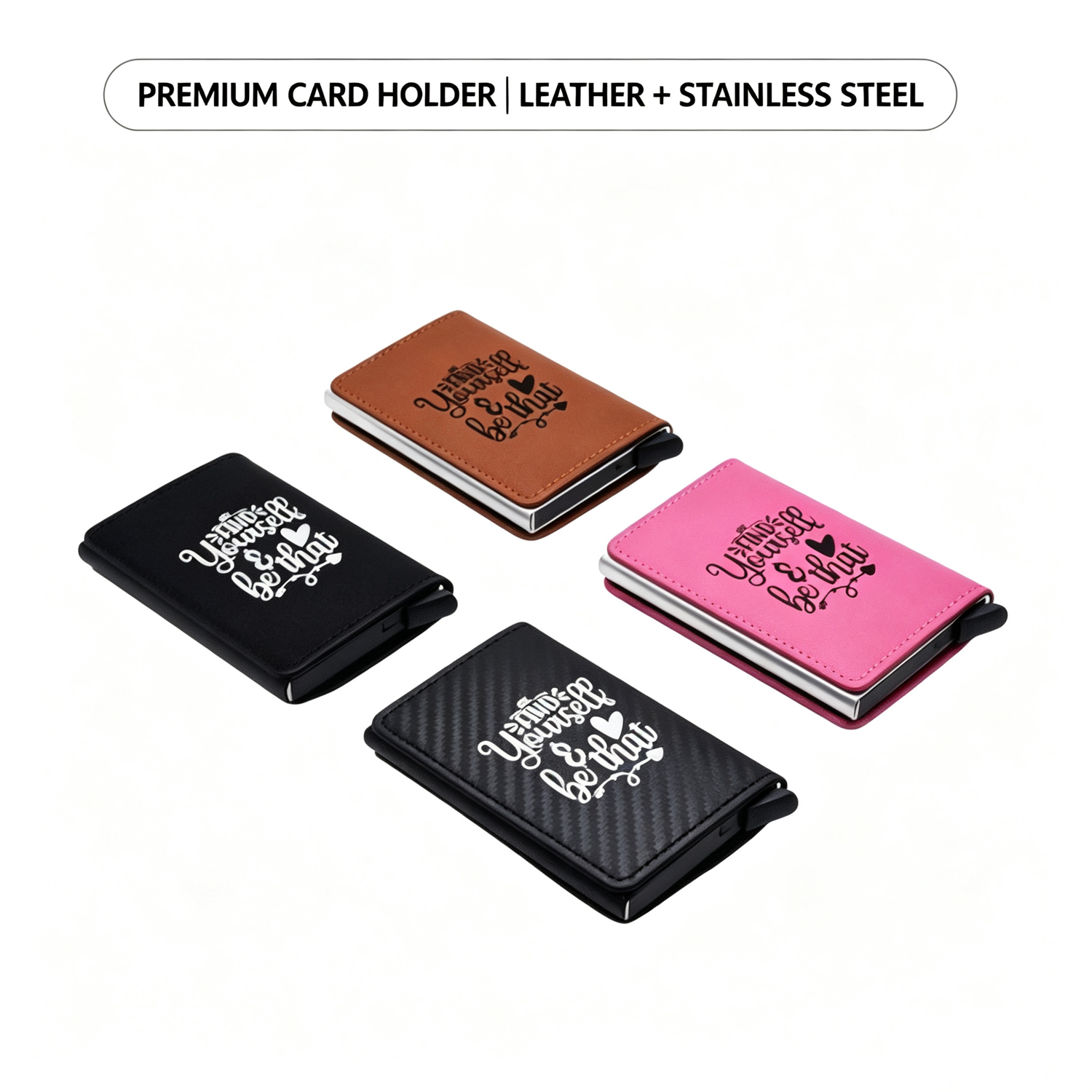Blank Laser Engravable Vegan PU Leatherette Card Holders
One-Touch Pop-out design, cash pocket & stainless steel inner tray, laserable blanks for CO2 laser & DIY engraving gifts