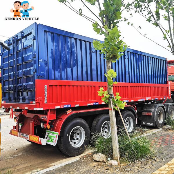 3 eixos Tipper Semitrailer Used To Delivery traseira resistente recipientes de 20 FT com suspensão mecânica