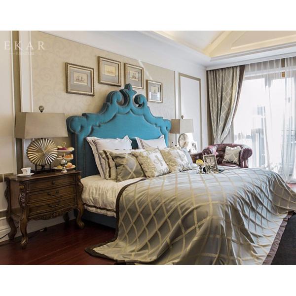 Wooden Bed Models Blue Upholstered Headboard Royal King Size Bed