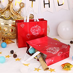 Glossy Glitter Durable Reusable Grocery Bag Tote Bag Handles Bag,Medium Non-woven Fashionable Present Bag Gift Bag,Goodi
