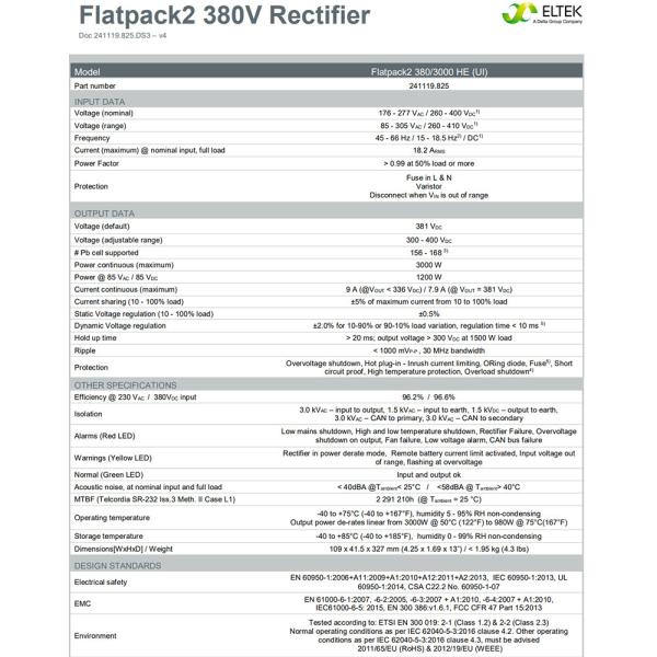 In Stock Valere ELTEK Rectifier Module FP2 Switching Power Supply Flatpack2 380V/3000W HE UI (241119.825)