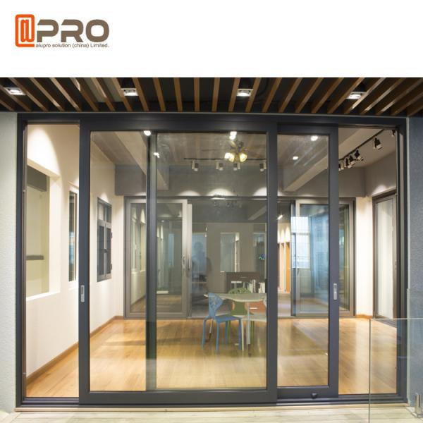 Balcony Sliding Glass Patio Doors Hurricane Proof Impact Aluminum Metal Frame double sliding glass door