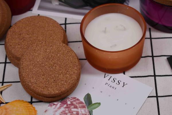 OEM Cork Top Glass Jars Cork Lids For Candle Jars Antiwear Heat Resistant