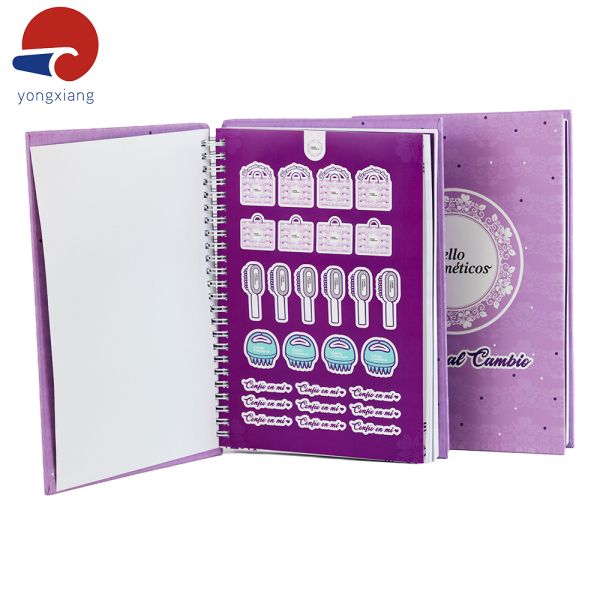 Hardcover Custom Planner Printing Purple A5 Spiral Planner Full Page Planning