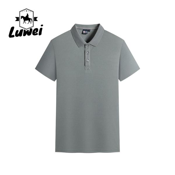 Вышивка логотипа мужской поло футболки грудь кардиган решеткой полиэстер