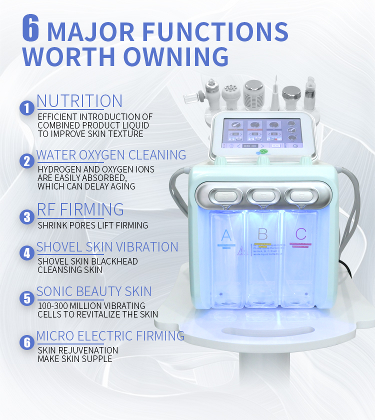 2 Generation 6-in-1 Bubble Facial Cleaning Machine Multi-functional Facial Cleaning Care Instrument for Commercial and Home Use.