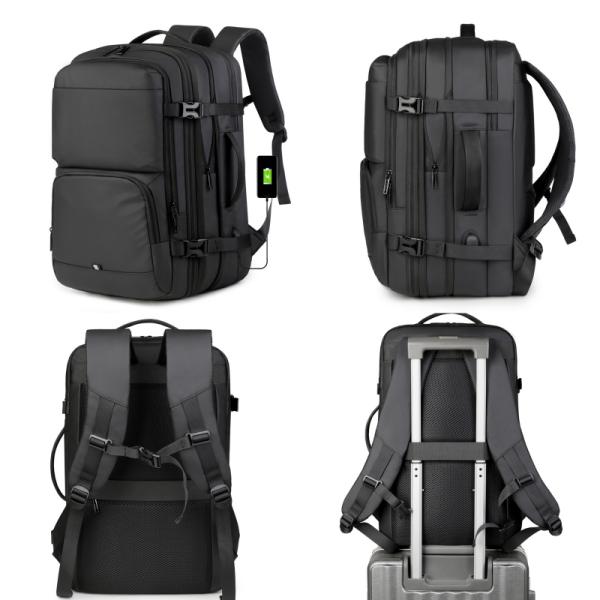 Lightweight Customizable Logo Laptop Backpack for Business Travel Charging Unisex Anti-Theft Design in Fashionable Blue Black