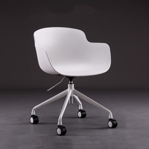 Office Visitor Chair with Adjustable Height Vertical Lift and Technical Leather Material