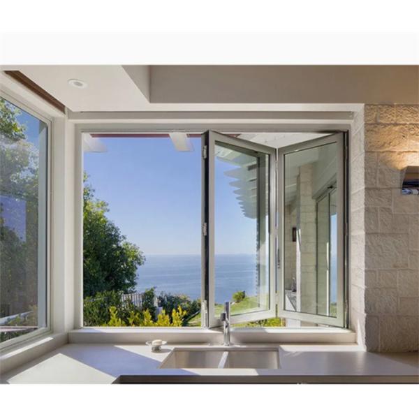 Windproof Aluminum Double Glass Bifold Windows for Kitchen