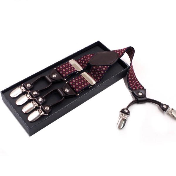 Год сбора винограда подтяжок 6 людей зажима 3.5cm ремня утюга эластичных кожаный