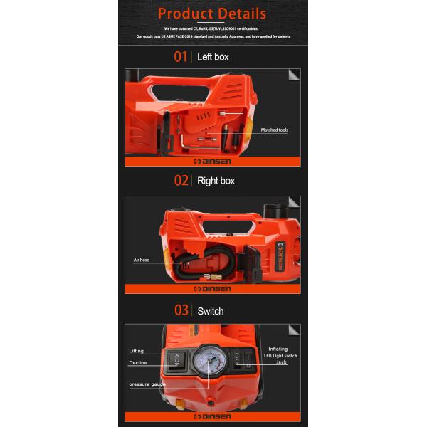 автомобиль Джек максимальной высоты 450mm электрический гидравлический 3 тонны с переключателем