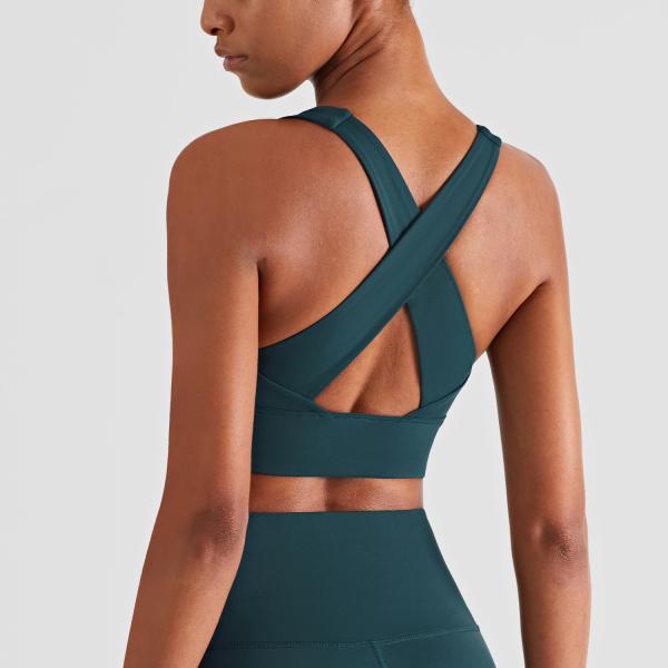 240g Womens Sports Bra Cross Back Full Coverage Wirefree Padded Yoga Bra