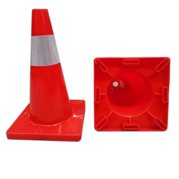 High Visibility PVC Road Safety Cones , Warning Reflective Road Cones