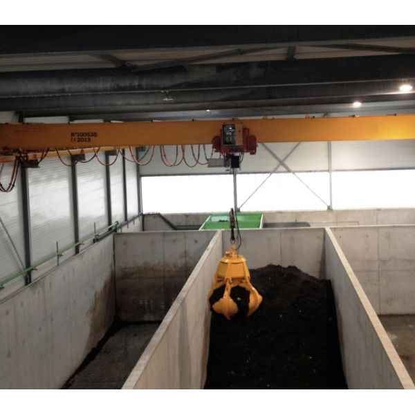 LDZ Type Garbage Handling Single Girder Overhead Crane with 1-20ton Lifting Capacity and Ground Control+Remote Control for A3-A4 Work Duty