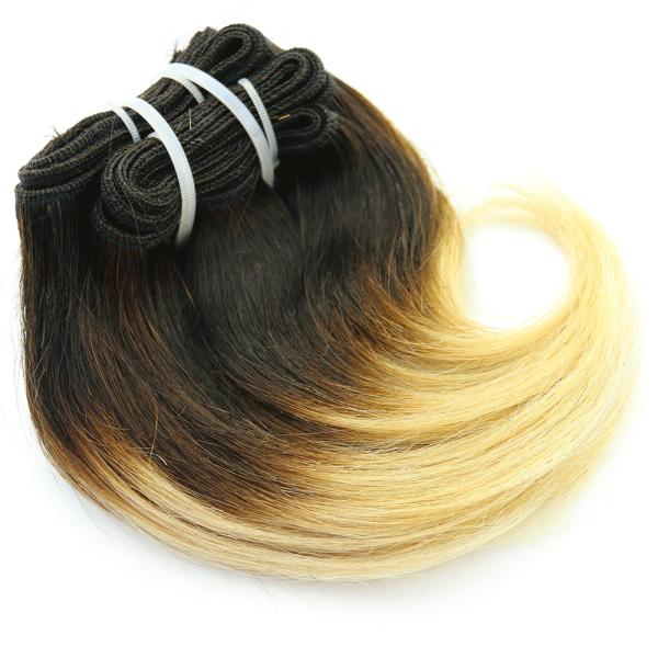 8A Grade 8 Inches Ombre Color Snail Curl   Brazilian Human Hair Sew In Weave