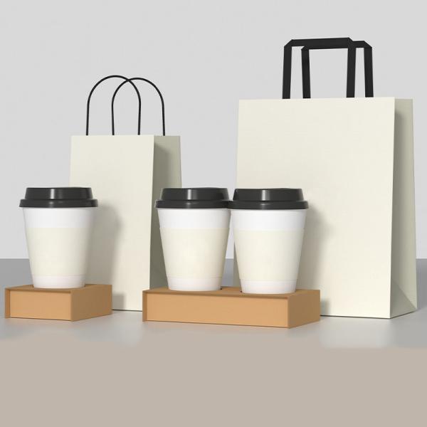 Bolsa de compras de papel kraft de fondo plano para envases de té y café