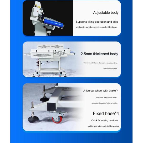 Continuous Pouch Sealing Machine 1.56CBM 10mm Sealing Width for Machinery Repair Shops