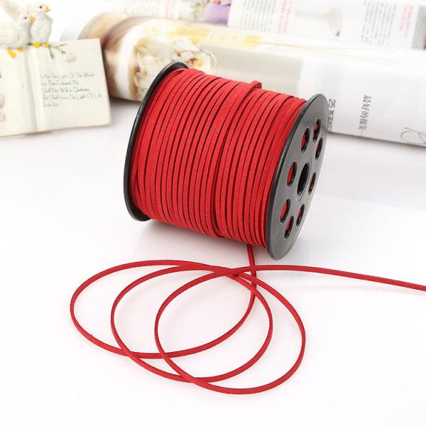 Fios de veludo de couro de camarão 3 mm Fios de veludo de dois lados
