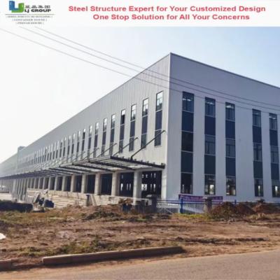 Fireproof Commercial Steel Building Corrugated Color Steel Sheet Frame Braced Structure