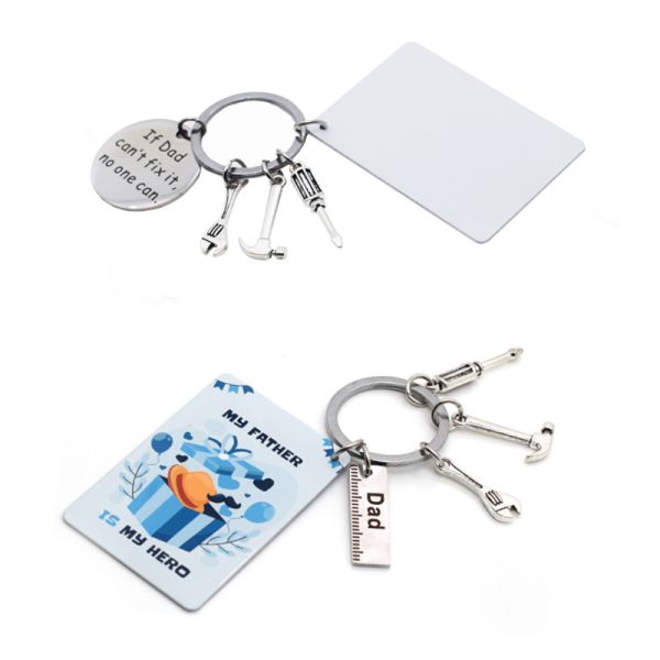 Diy Custom Father'S Day Keychain Sublimation Daddy Photo Keyring