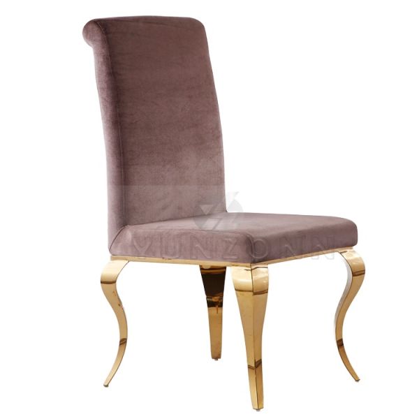 Stainless Steel Wedding Chair for Outdoor Events Coffee Shops Apartments Velvet Fabric Upholstered Dining Chair for Living Room