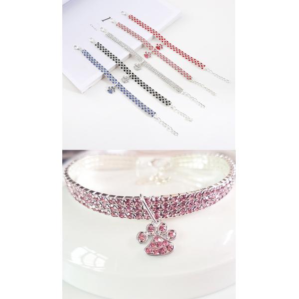 Rhinestone Cat Diamond Collar Blue Red Diamond Collar Necklace For Dogs