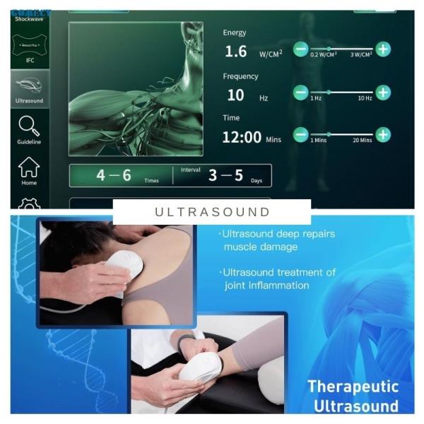 Gomecy 3 in 1 Physiotherapy Shockwave Tool with Basic Ultrasound Function and Electrotherapy for Entry Level Clinics
