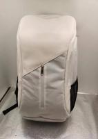 Bolso de raqueta de pickleball blanco con cierre de cremallera y bolsillos térmicos laterales