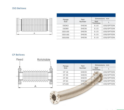 SS304 KF 16 Высоковакуумные подшипники фитинги из гибкой нержавеющей стали