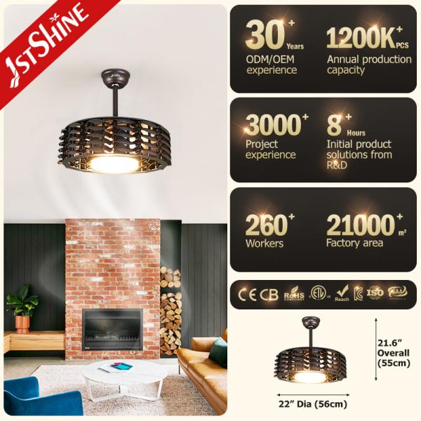 22 cor Bladeless do candelabro 110V três do fã de teto do diodo emissor de luz da polegada