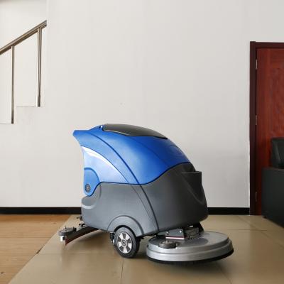 Single Driver Blue FNE-D550 Floor Scrubber - Strong Battery 550mm Brush Disc Diameter