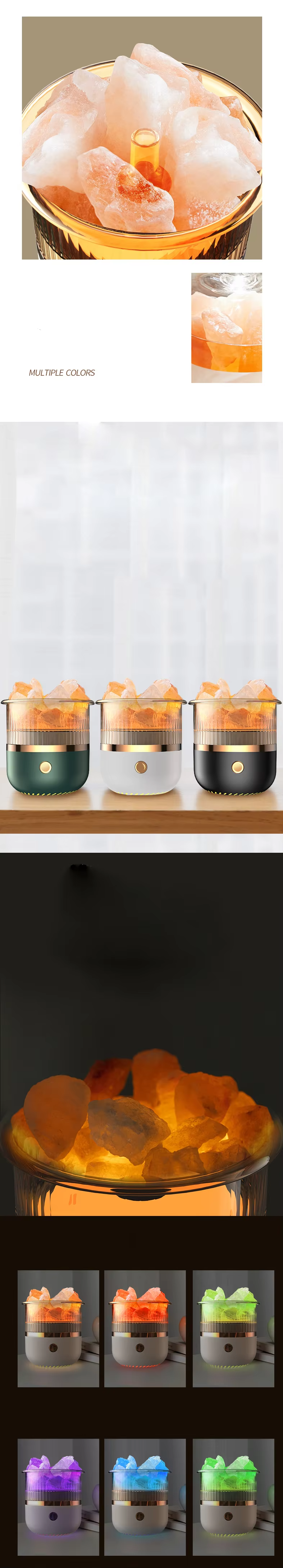 Crystal Salt Stone Aromatherapy Lamp USB Powered Essential Oil Diffuser Wholesale