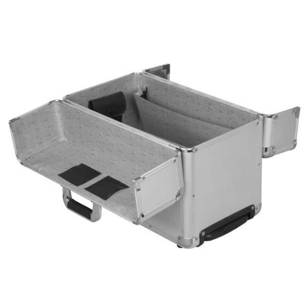 Aluminum Hairdresser Tool Box , Barber Tool Box On Wheel With Sturdy Metal Handle