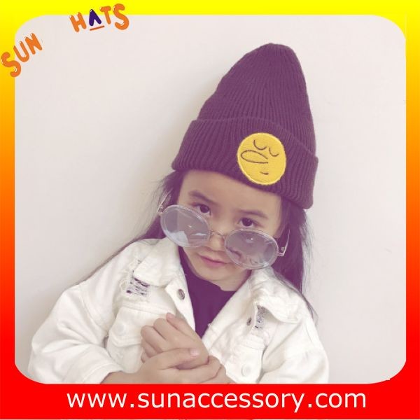 AK170191 Sun Accessory fashion cheap winter knitted baby beanie hats for kids,MOQ only 3 pcs