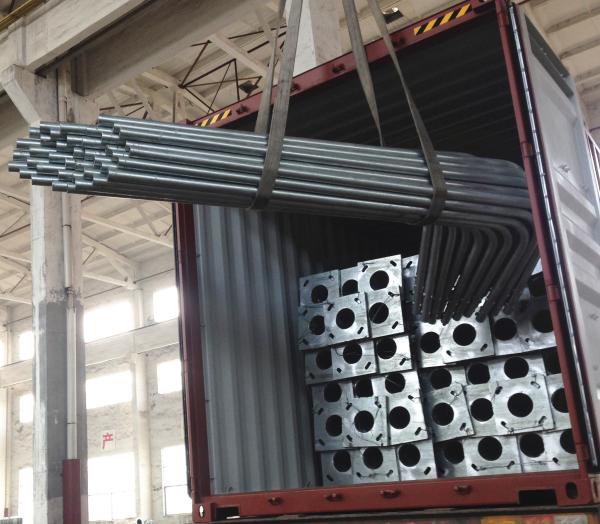 7.6m High 3mm Thick Conical Hot Dip Galvanized Street Light Steel Pole
