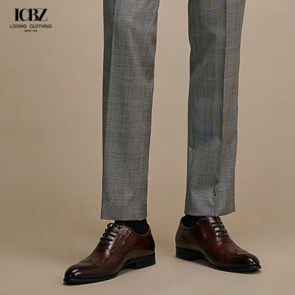 Calças Clássicas Slim Fit Homens Calças de fato em tamanho personalizado lã para negócios Casual