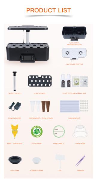Medium Plastic Intelligent Hydroponic Planter , Touch Screen Indoor Hydroponic Planter