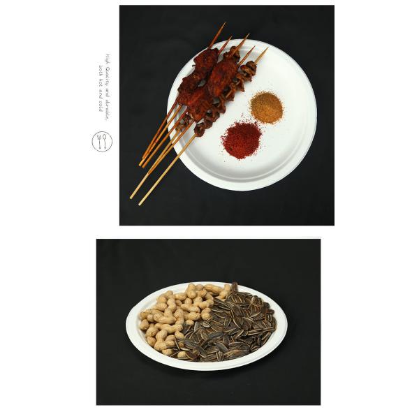 Багасса 6 плит десерта дюйма Compostable устранимая вокруг бумажной тарелки